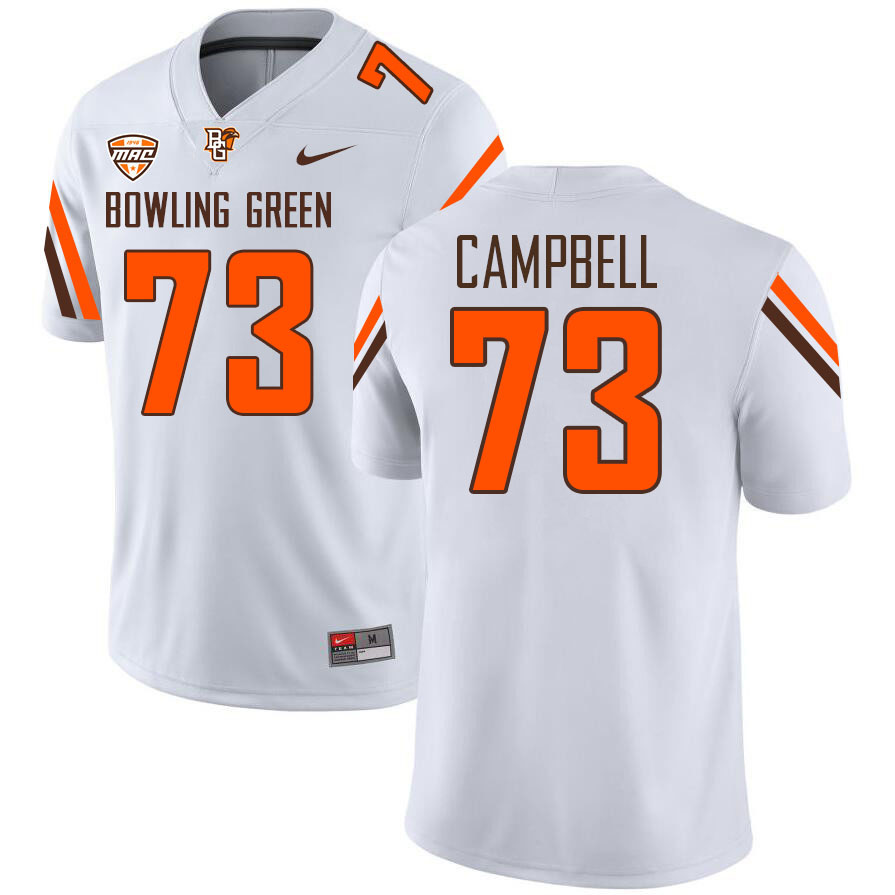 Bowling Green State Falcons #73 Caden Campbell College Football Jerseys Stitched-White